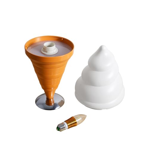 Image of Ice Cream Desk lamp Spiral Cone Decorative Table lamp Fixture, DIY Lighting Fixtures for Kitchens, Dining Rooms and More(Black)
