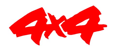 4x4 Decal Sticker - Multiple Sizes and Colors - Off-Road, 4WD, Truck, Tailgate, Window, Bumper, Mudding, Lift, Carolina Squat, Rock Crawling, Trail Riding (Red, 4.5 Wide x 1.8 Tall Inches)