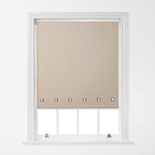 A.Unique Stylish Home Trimmable Square Eyelet Roller Window Blind in a Variety of Colours and Sizes - 6FT - Natural - 180cm (W) x 170cm (L) | 70.8" (W) x 66.9" (L)