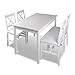 vidaXL Juego de Salón Comedor Madera Blanco Conjunto de Mesa y Cuatro...