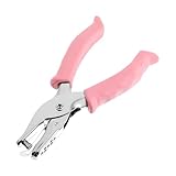 Lochzange Papier 6mm, Rosa Hole Puncher mit Soft-Handle Einzellocher Lochzange für Prüfplaketten für DIY Basteletiketten, Kleidung, Ticket, Kreis Metall Scrapbook-Werkzeug