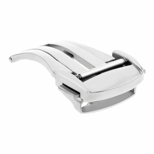 Ewatchparts 20mm Steel Buckle Band Strap Clasp Leather Deployment Compatible With Omega Seamaster Planet