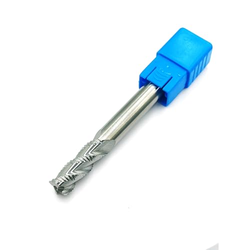 Image of HRC45 3Flutes Tungsten Solide Carbide Roughing End Mills for Cutting Aluminium with no Coating CNC Router Bit Wood Metal milling Cutter Shank Dia 3 /8 inches (1pc, Shank Dia 3 /8 inch)