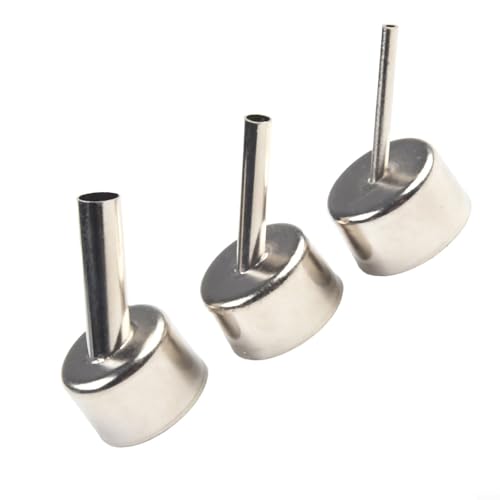 Jotekonoby Boquilla de ángulo curvado de 45 grados para estación de retrabajo de aire caliente serie 858, juego de puntas de soldadura de acero inoxidable con tamaños de 3 mm, 5 mm, 8 mm, 3 piezas