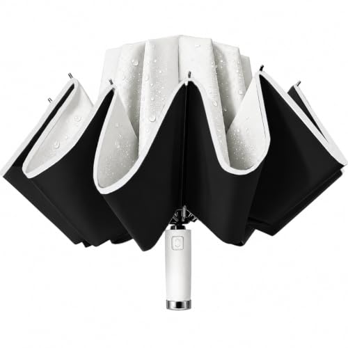 Image of Contacts Compact Folding Umbrella - Windproof Travel Umbrella with Automatic Open /Close, Waterproof, UV Protection, Portable Umbrella for Men, Women & Kids