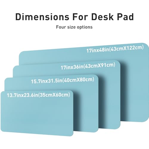 undefined Aothia Large PU Leather Desk Pad Protector – Non-Slip Mouse Pad & Writing Mat for Office/Home, Waterproof, Easy to Clean (48" x 17", Blue Topaz) の商品画像 5