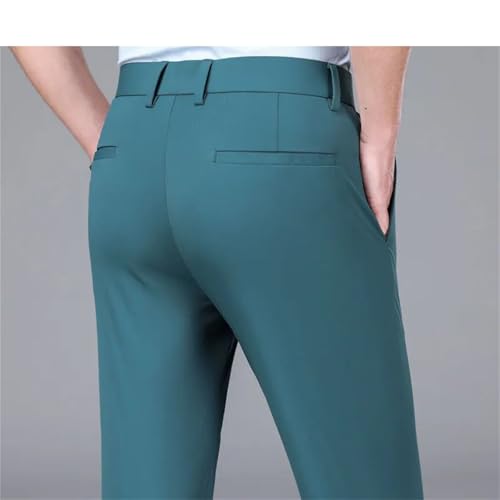 Men's Summer Thin Section Slim Casual Pants Man Ice Silk Loose Straight Business Pant4