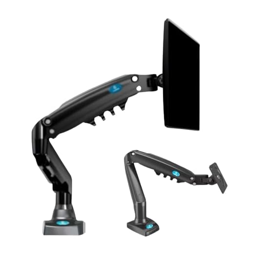 Suporte Braço Articulado Preto Ergonômico para Monitor Design Compacto e Retrátil para Monitores de 10'' a 27'', Suporta Até 9 KG, Rotação 360°, Material De Aço - Ajuste Ideal e Instalação Rápida