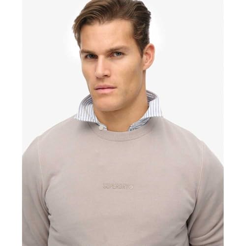 Superdry Para Hombre. M2014007A Sudadera Con Cuello Redondo Con Micrologotipo Beige (L), Casual, AlgodóN - 5