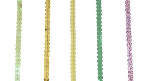ALLinONE Mixed 12 Colors 5mm Flat Sequin Trim String Sequins for DIY Craft Embellishments