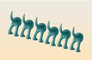 DEcorative Concepts UK Dog Tail Hooks Hat Coat Key Hanging Wall Mounted Hanger (6X Turquoise)