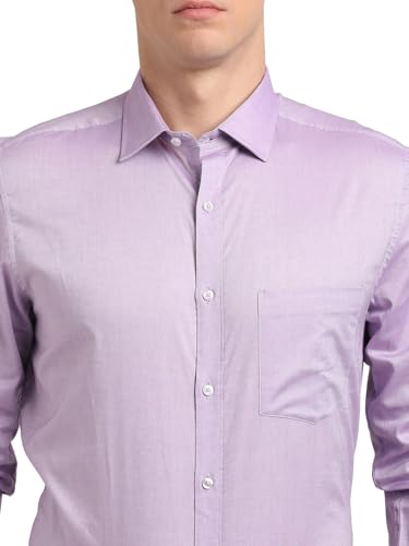 Image of Turtle Men 100% Cotton Slim Fit Lemon Solid Formal Shirt