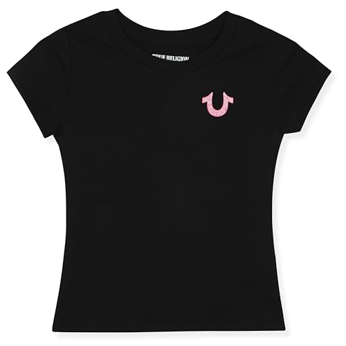 Image of True Religion Girls Short Sleeve Tee Shirt with Embelishments - Soft and Comfortable Girls T-Shirts