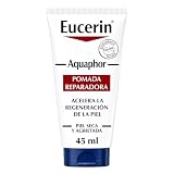 Eucerin Aquaphor Pomada Reparadora 45 ml – Crema Corporal Hidratante para Piel Seca y Agrietada - Pomada Cicatrizante con Pantenol y Bisabolol que Calma y Regenera - Sin Perfume y No Comedogénica