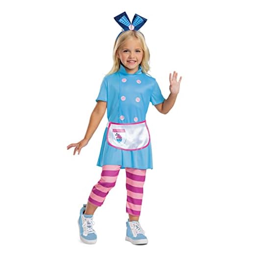 Alice Costume for Kids, Official Disney Alice's Bakery Costume, Toddler Size Medium (3T-4T)