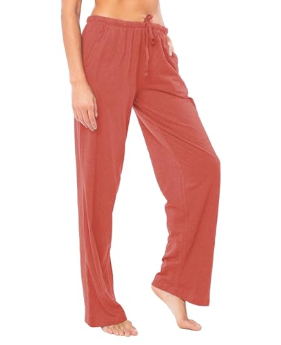 Image of Sexy Basics Women's Soft Flex 100% Cotton Knit Pajama Pants | Lounge Sleep Bottoms | Drawstring & Pockets| Multi Packs