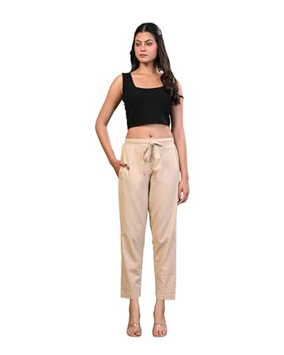 Image of Women Pure Cotton Kantha Dobby Dyed Pants
