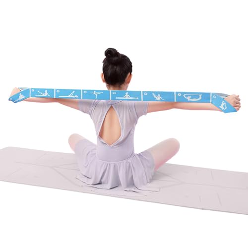 Image of 2-Pack Adjustable Kids Dance Stretch Bands - 8-Loop Elastic Bands for Ballet, Latin, Yoga, Gymnastics & Stretching - Flexible, Multi-Section Design for Dance Training & Flexibility