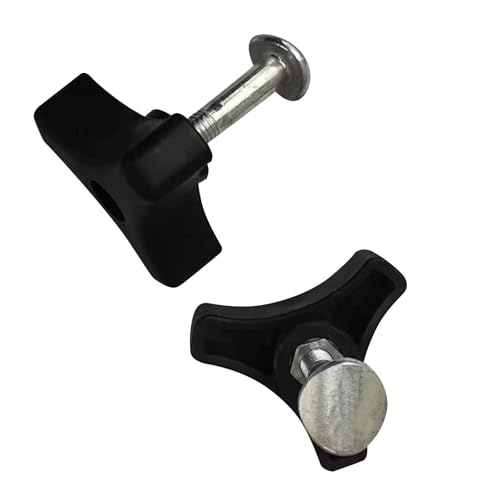 JDFHFGB 2 Pcs Triangle Mower Handle Bolt for Lawn Mower, Black Wing Nut & Bolt Set, Heavy-Duty Metal & Plastic Replacement Parts for Lawn Machine, Tractors, and Outdoor Power Equipment (Black)