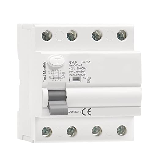 RCD RCCB ELCB disyuntor electromagnético retardado de cuatro polos para cuadros eléctricos de 63A 5