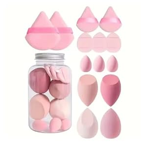 Makeup Sponge & Powder Puff Set. D.Sirez’s 14pcs Latex Free Vegan Soft Comfortable Cosmetics Make up Sponge Beauty Blending Set