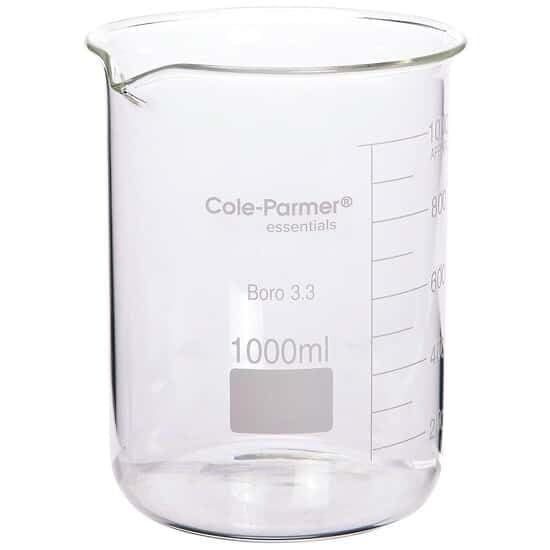 Cole-Parmer Elements Low-Form Beaker, Glass, Griffin Style, Graduated, 4000 mL