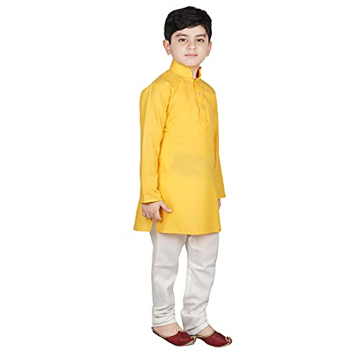 Image of SG YUVRAJ Raw Silk Kurta Set for Boys