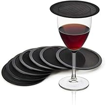 Gourmet Basics by Mikasa Outdoor Drink Covers with Bug Screen, Set of 8, Black