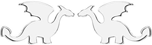 Cute Dinosaurs Earrings Stud for Women Girls Men 925 Sterling Silver Hypoallergenic Tiny Dragon Brontosaurus Cartilage Tragus Post Polished Fashion Jewelry Dainty Gifts for Best Friend