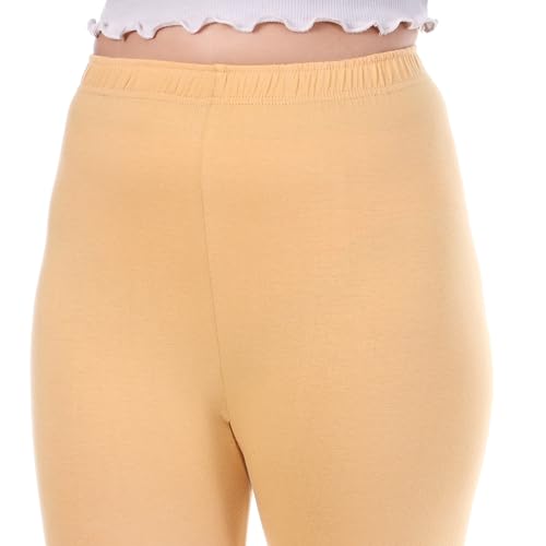 Image of TPF Women Solid Cotton Lycra Stretchable Leggings | Comfortable Ankle-Length Slim Fit Leggings for Women & Girls | Soft, Breathable Wear Bottoms