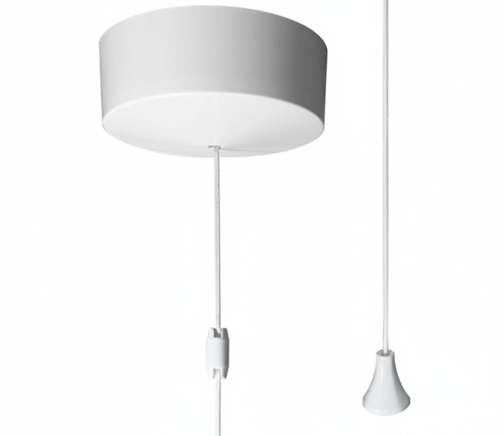 Taps2Trapsโข Matt White Bathroom Light Pull Switch With White Cord & Toggle 2 Way 6A