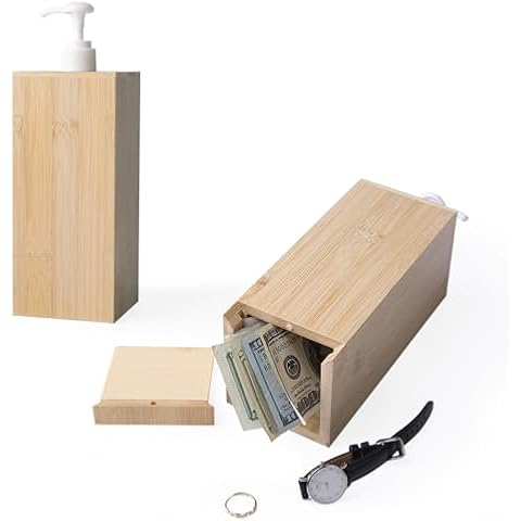 LiveBe Wooden Diversion Safe Box Hidden Safe for Jewelry and Valuables with Discreet Secret Lid (Original wood color) Cover