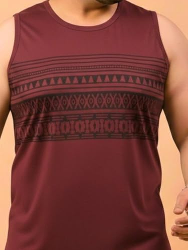 Image of Rigo Stylish Cotton Printed Vest for Men | Round Neck,Regular Fit, Sleeveless T-Shirt Vest for Men | Casual Innerwear Sando for Men & Boys - Perfect for Workouts Gym, Vacations, and Beaches