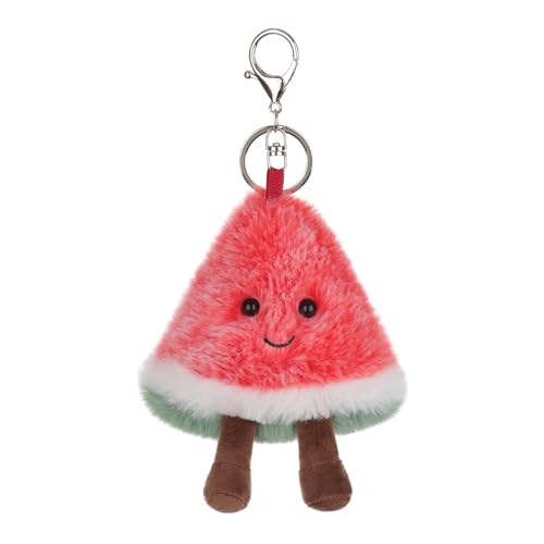 Apricot Lamb Watermelon Cute Food Plushies Keychain, Soft Stuffed Plush Keychain Toys for Kids’ Backpack, Purse, 3.5Inches