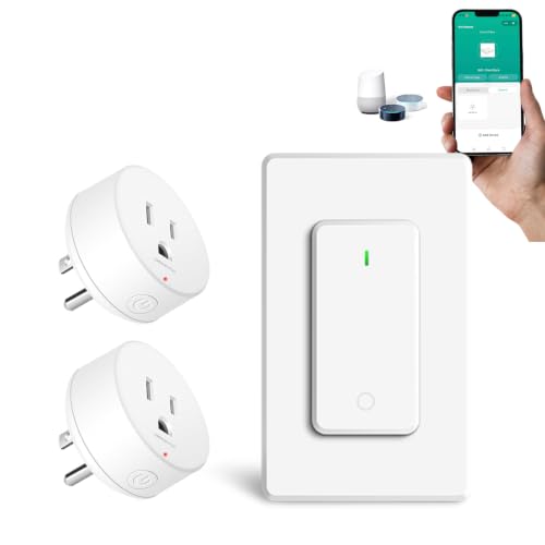 Image of Greencycle Zigbee Smart Plug with Remote,Smart Outlet with Wall Switch,No Cloud Required(2.4G Hub Required),APP Control,Voice Control Compatible with Alexa,Google Assistant,Schedule and Timer,2Plugs