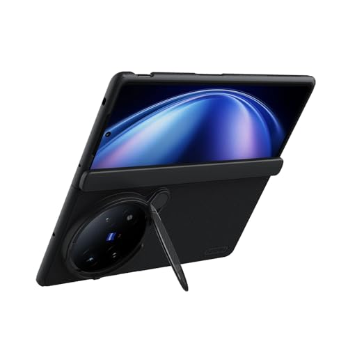 Image of Nillkin Case for Vivo X Fold 5 (8.03 inch Inch) Super Frosted Shield Prop Flip Lens Camera Magnetic Case (Works Mag Safe) TPU + PC Wireless Charging Black