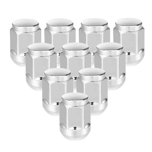 Image of 10 Pcs Wheel Lug Nuts Compatible for Honda Civic 2017-2021 for Honda Odyssey 2007-2010, Durable M14 x 1.5 Carbon Steel Silver Tone Tire Lugnuts
