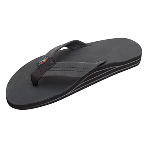 Rainbow Sandals Men's Premier Leather Double Layer with Arch Wide Strap, Premier Black, Men's X-Large / 11-12 D(M) US Cover