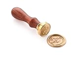 Wax Seal Stamper, VOOSEYHOME Initial Handwritten Letter Alphabet K Stamp with Rosewood Handle, Decorating on Invitations Mail Envelopes Sealers Cards Books for Birthday Themed Party Wedding Signature
