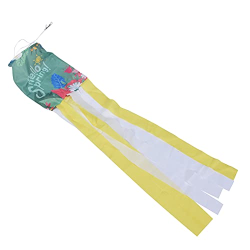 Nosqew Manche à Air à Ressort, Décoration D'extérieur à Suspendre, Motif imprimé Vibrant, Matériau en Polyester Résistant aux Intempéries pour Décoration de Jardin, Cour, Patio, 100 X (Vert foncé)