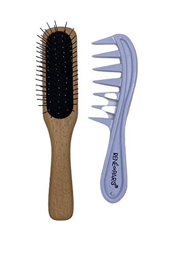 Rene of Paris Wig Lift Comb and Wooden Brush 2PC Bundle