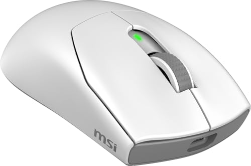 Image of msi Forge GM340 W White Gaming Mouse, 12800 DPI, 50M+ Clicks Micro Switch, Optical Sensor, Ergonomic Ambitextrous Hand Design, RGB Light
