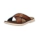 bugatti Herren Sommer Pantoletten aus Leder und Textil, Cognac, 42 EU