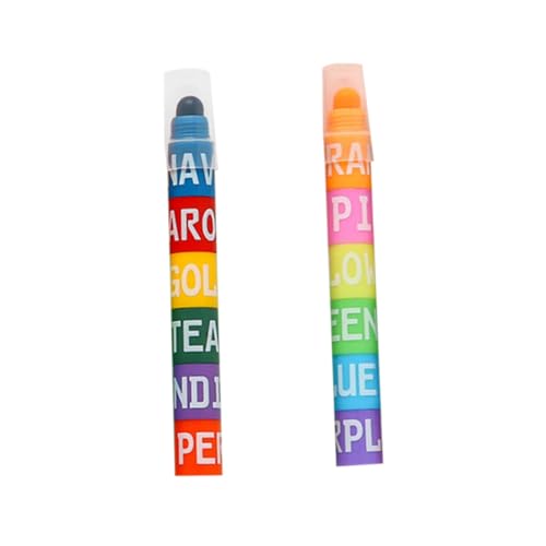 SEWOART 2 piezas Resaltadores Sólidos Fluorescentes Marcadores Ensamblables Colores Vintage Barra Iluminadora para Subrayado Escolar y Oficina Rotuladores Pastel No Traspasan para