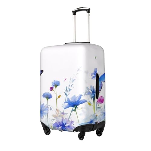 Dragonfly And Flowers Print Luggage Suitcase Covers Elastic Washable Luggage Protector Luggage Covers For Suitcase2
