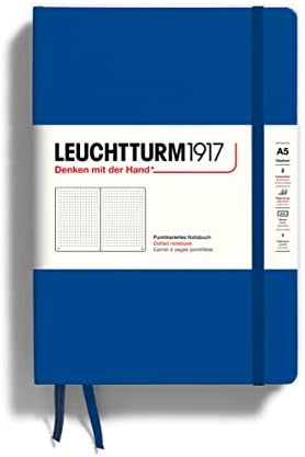 LEUCHTTURM1917 Notebook Medium A5, Hardcover, 251 numbered pages (Black, dotted)