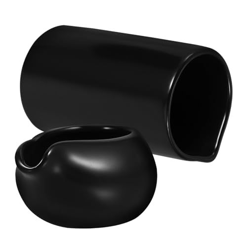HOLIDYOYO 1 Set Steak Juice Bucket Coffee Creamer Pourer Sauce Jugs Cup Small Syrup Pitcher Coffee Dripper Pot Coffee Syrup Dispenser Milk Jug Creamer Coffee Mug Milk Jugs Ceramics Black