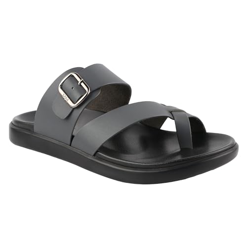Image of Medifeet Men's Toe-Ring Leather Highway Sandals