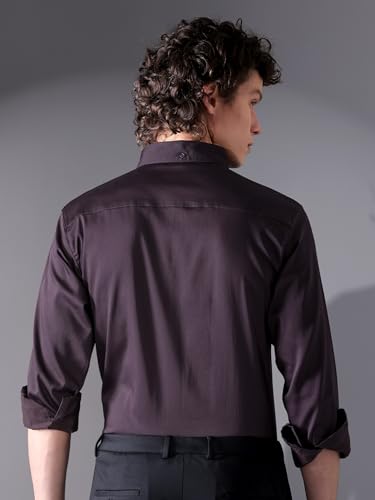 Image of BEYOUNG Regular Fit Formal Satin Shirt for Men | Full Sleeves | Men's Stylish Satin Silk Shirt | Formal Shirt | Buttondown Collar | Satin Solid Shirt for Men