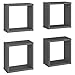 vidaXL Półki ścienne kostki, 4 szt, szare, 30x15x30 cm